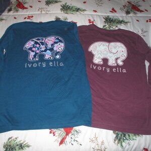 BUNDLE TWO IVORY ELLA LONG SLEEVE TOPS  SMALL